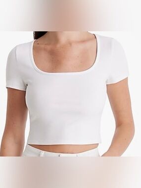 NWT Express Size S White Ribbed Baby Tee